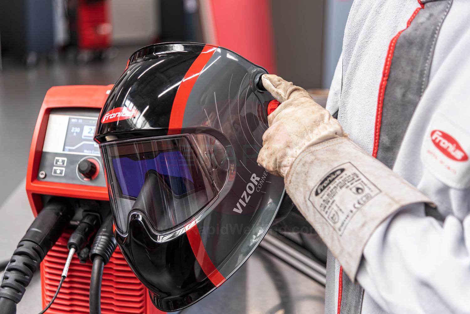 42,0510,0312  Fronius Vizor Connect Bluetooth Enabled Auto Darkening Welding Helmet, Shade 5-12